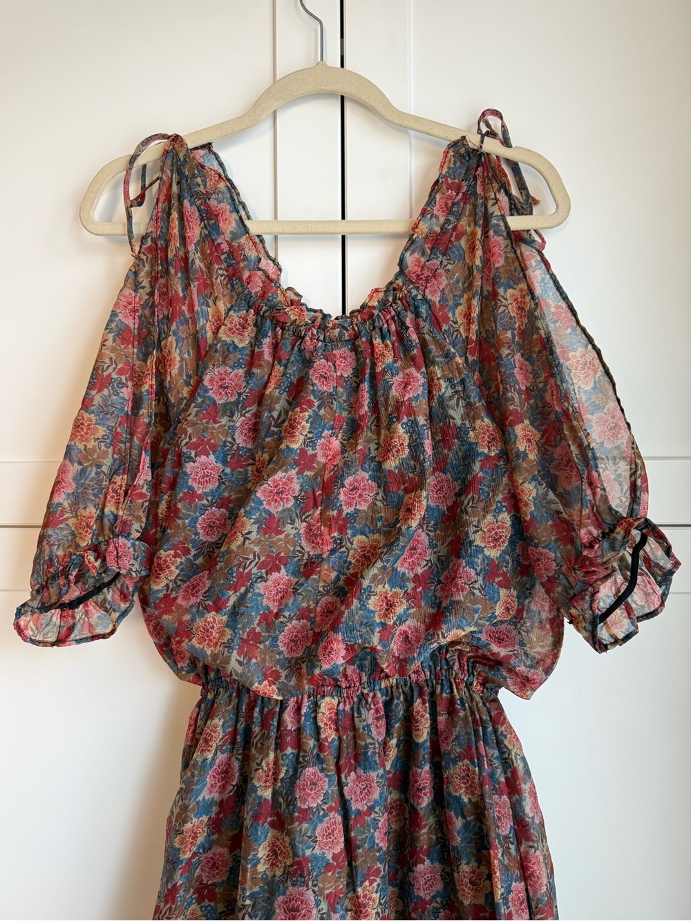 Vintage 70s Boho Floral Prairie Midi Dress | M - Picture 7 of 16